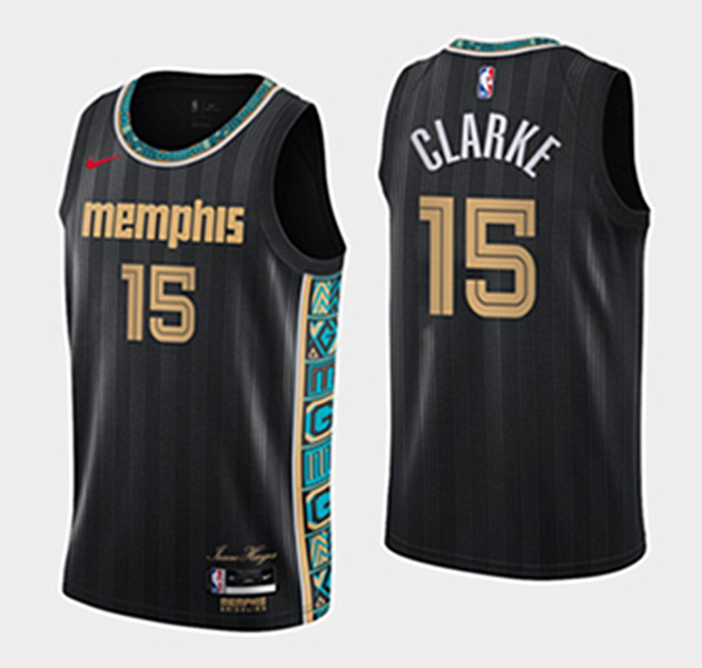 Men's Memphis Grizzlies #15 Brandon Clarke Black NBA 2020-21 City Swingman Stitched Jersey